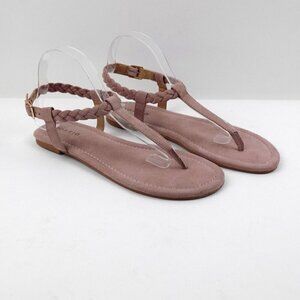 Torrid Sandals Braided T-Strap Size 9 Blush Pink